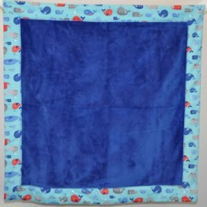 Whale and Minky Receiving Blanket