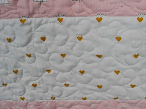Pink Minky Gold Hearts - Image 6