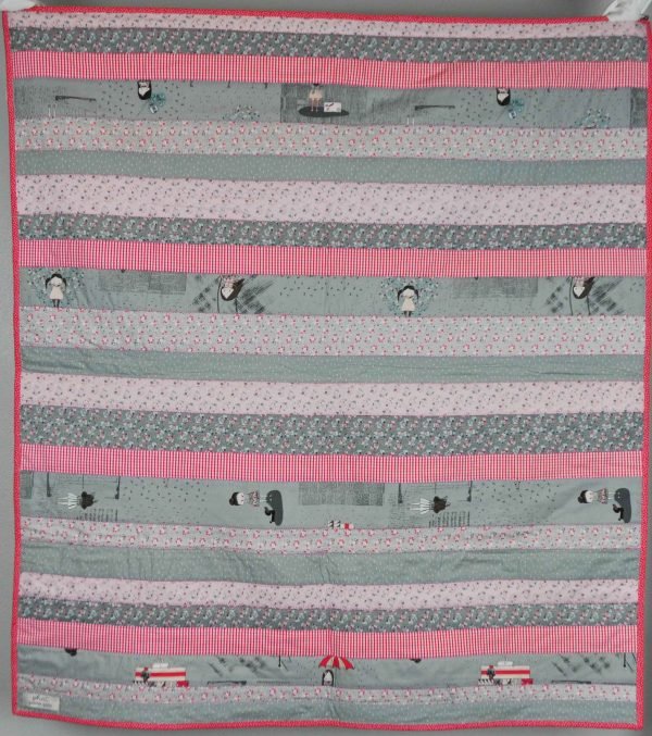 Gray and Pink Tube Quilt - Image 2
