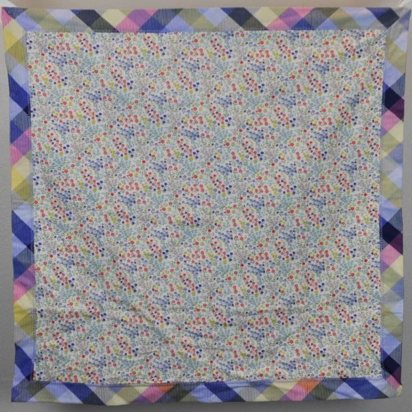 Plaid and Floral Receiving Blanket