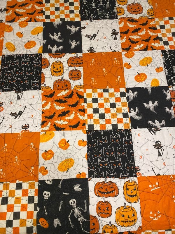 Halloween Bats And Cats Glow In The Dark Quilt - Image 2