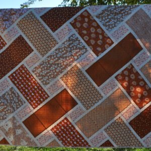 Lattice Copper Cotton Throw Quilt