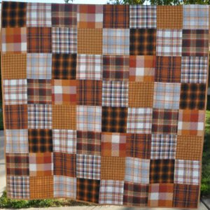 Handsome Fall Flannel Throw Quilt